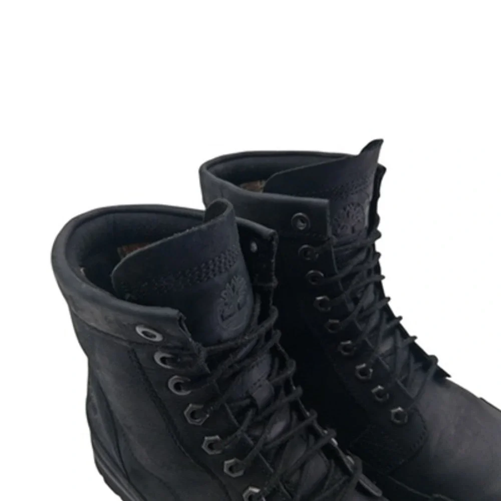 Timberland Boots Mens Size 10 Black Nubuck Combat Ankle Work Lug Sole A2NVQ